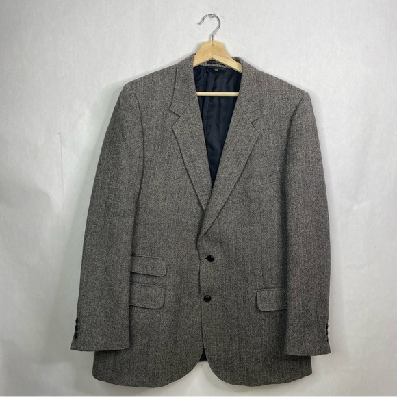Vintage Neutral Gray Alpaca Wool Blend Oversized Blazer - Picture 3 of 6